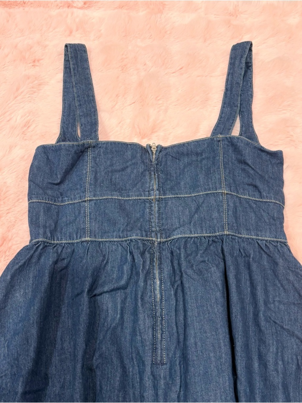 Reformation Tagliatelle Denim Midi Sleeveless Dress - Picture 6 of 7